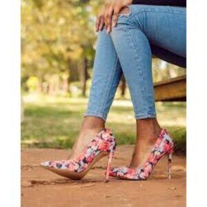 ASOS Fashion Frenzy Glam Party Floral Print High Heel Stilettos Women's Size 9.5